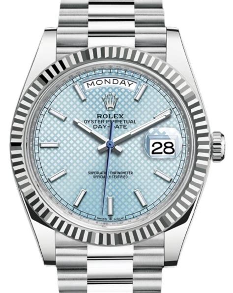 rolex day date 40 president ice blue|day date 40 platinum price.